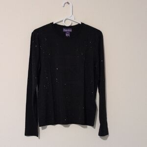 RL Embellished Long-Sleeve Tee Ralph Lauren Collection